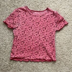 American Eagle Outfitters Flower Cropped Baby Tee